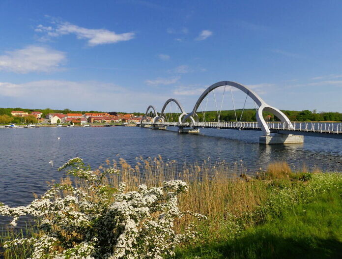 The pedestrian bridge in Sölvesborg