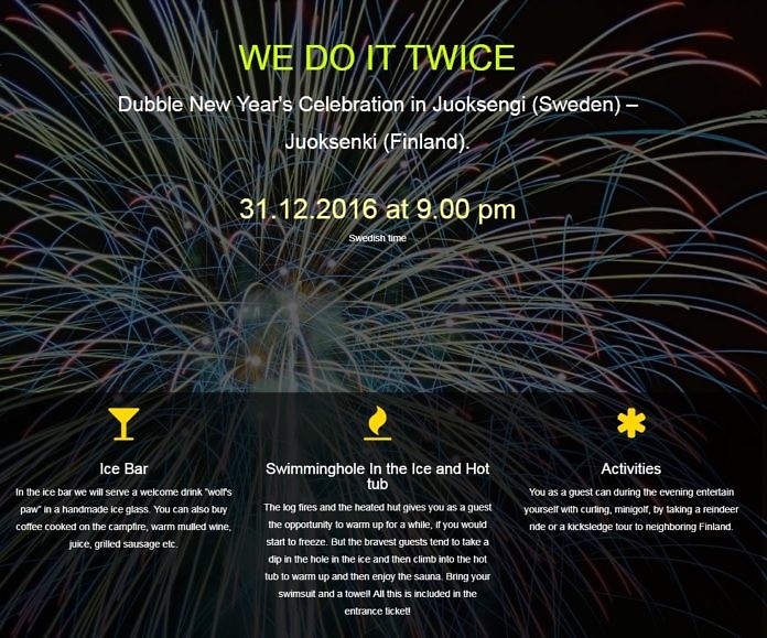We do it twice - Celebrate New Year twice in an hour in the Juoksengi Arctic Circle village
