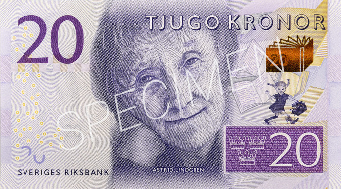 Pippi Longstocking on new 20-krona banknote